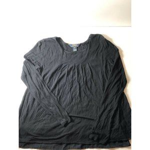 Womens Polo Ralph Lauren Shirt XL Black Cotton